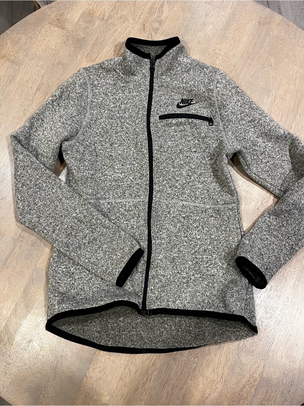Nike Women’s Grey Heather Full-Zip Utility Jacket with Black Trim